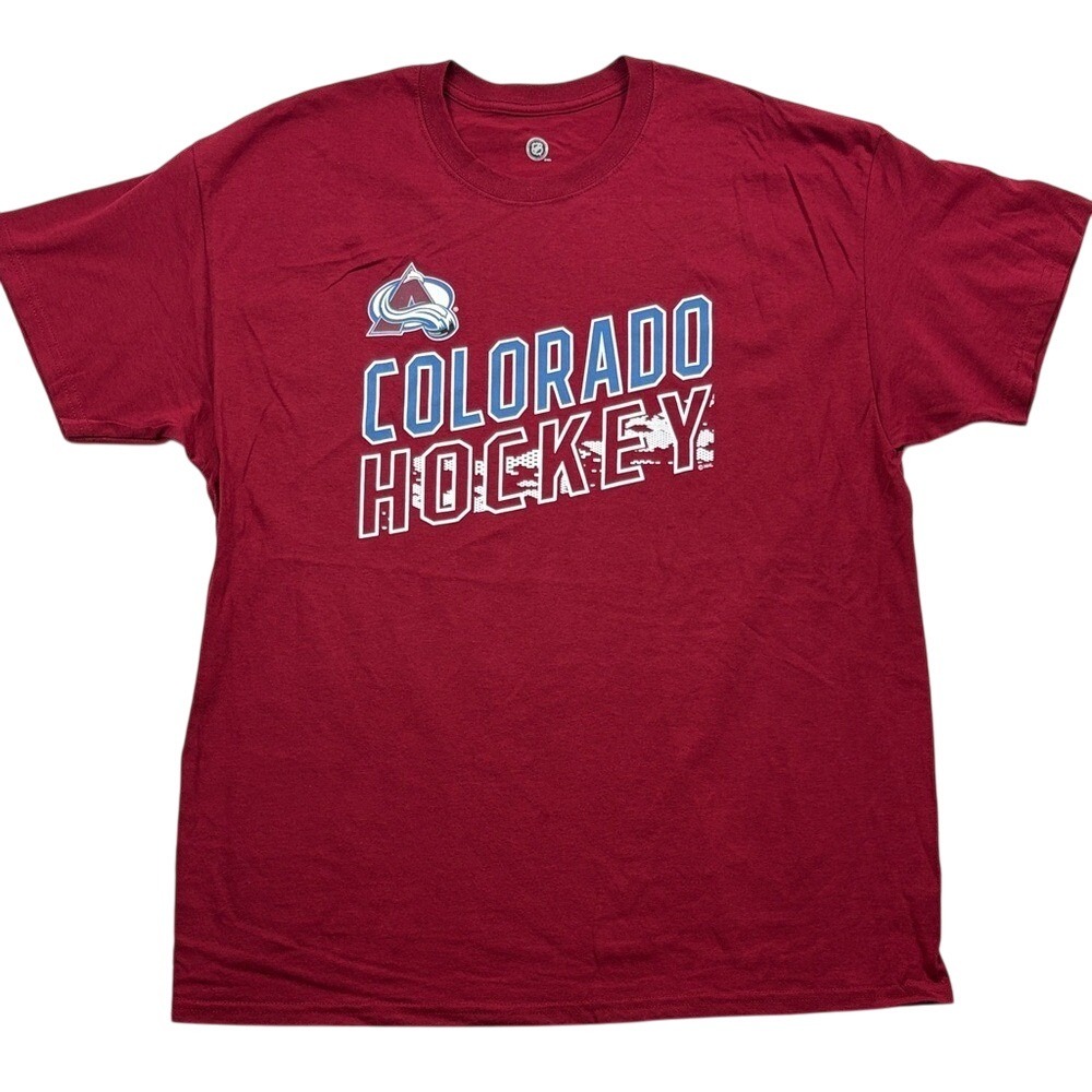 NHL Colorado Avalanche Short Sleeve Graphic TShirt Mens Size‎ XL Burgandy NWOT